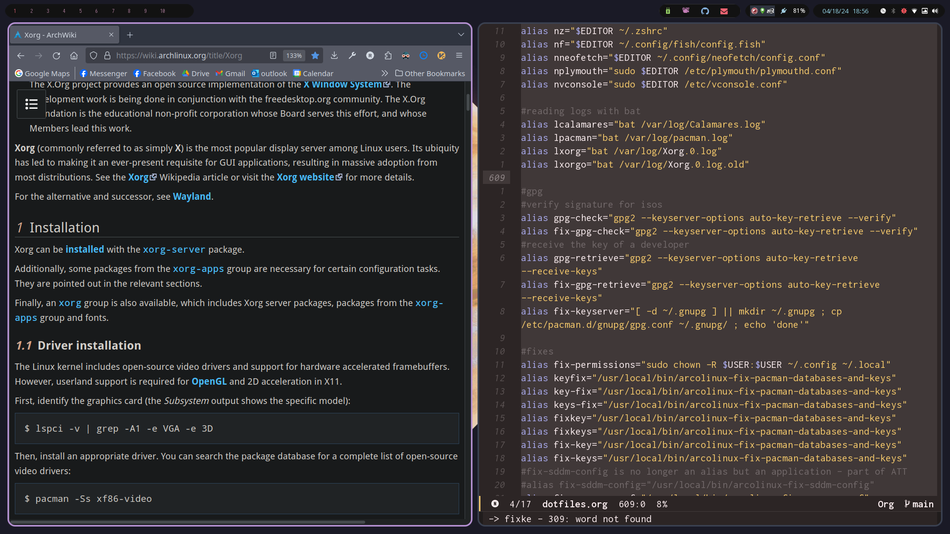 My Linux setup Screenshot of my current Linux setup