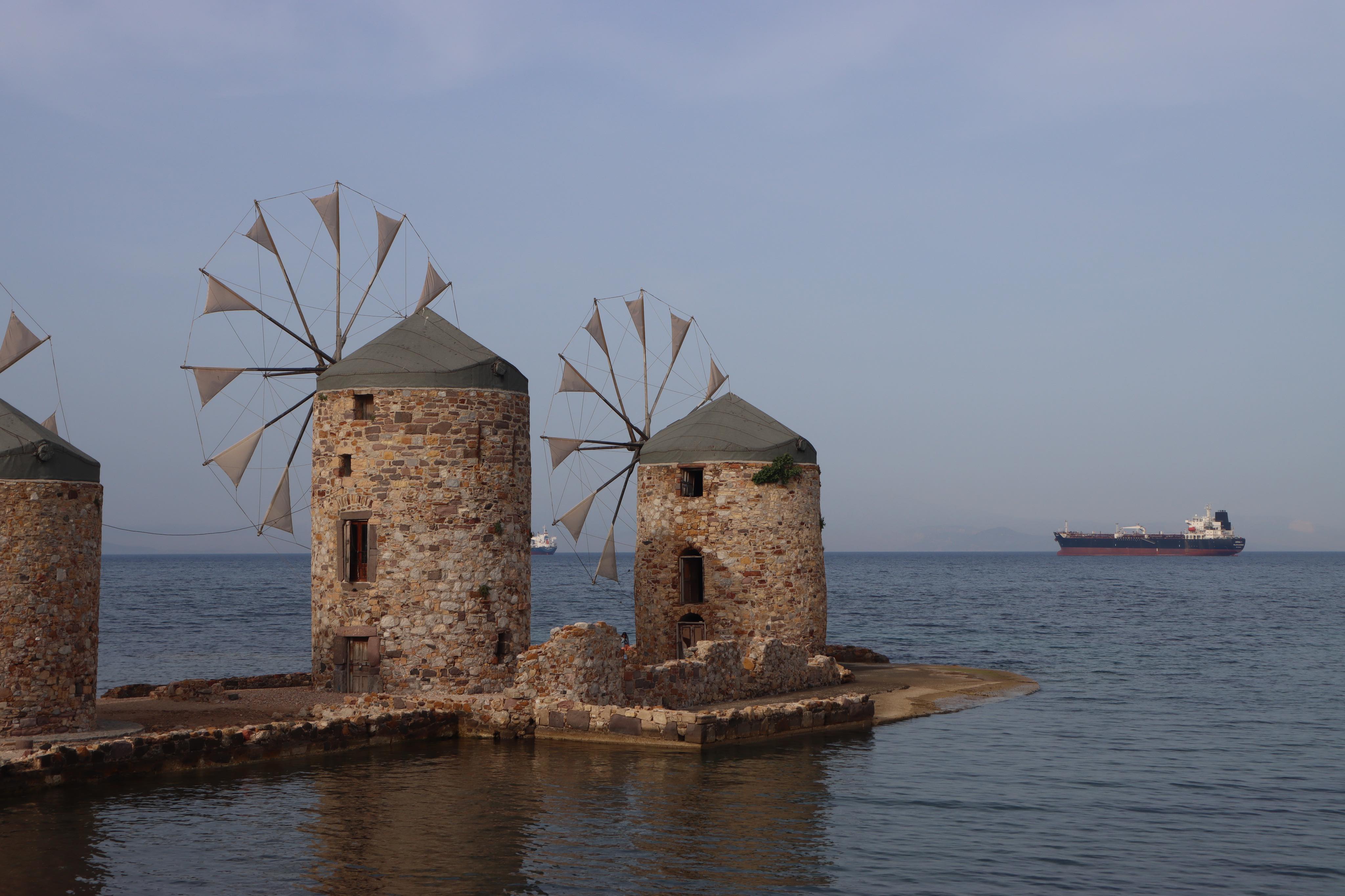 My photo of the windmills in Chios island